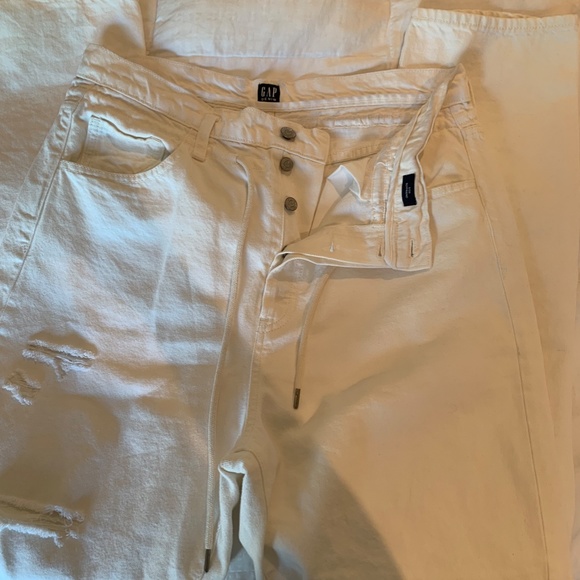 GAP Denim Boyfriend Paper Bag Drawstring Relaxed Fit Jeans - Picture 11 of 12